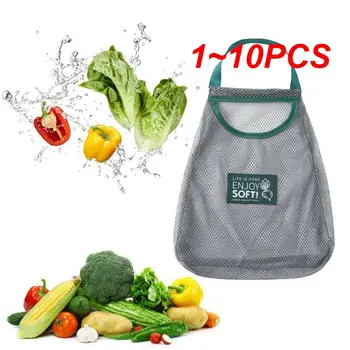 1 ~ 10ШТ Сетчатая сумка для хранения фруктов и овощей, настенная сумка для хранения мелочей, Переносная дышащая Подвесная