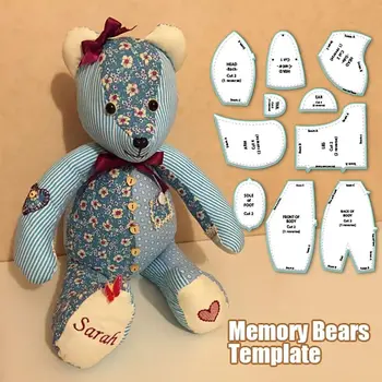 1 комплект, Шаблон Memory Bear / Lovely Elephant, линейка с инструкциями, шаблон для шитья в стиле пэчворк, принадлежности для шитья, аксессуары