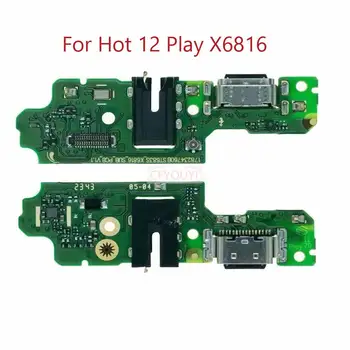 1 шт./лот USB-док-порт зарядного устройства для Infinix Hot 12 Play X6816 USB-порт для зарядки док-станции, штекер для зарядки, гибкий кабель, плата