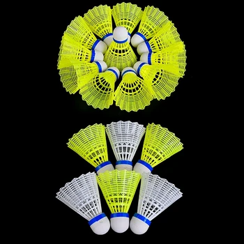 1 шт. Мяч для бадминтона для занятий спортом в помещении и на открытом воздухе Пластиковый мяч для бадминтона Прочный Желтый Белый Студенческий нейлоновый мяч для бадминтона Прочный
