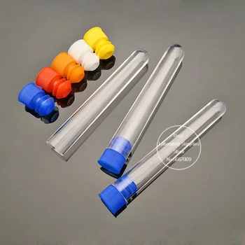 100 шт./лот Прозрачные пластиковые пробирки с пластиковой цветной нажимной крышкой с круглым дном PS Центрифужные пробирки для школьных экспериментов