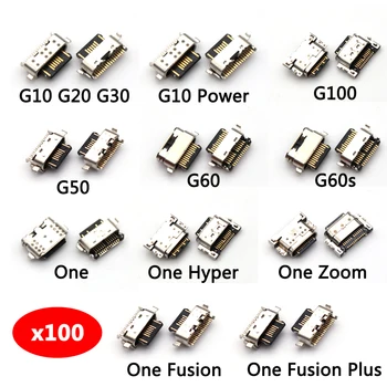 100шт USB-Разъем Зарядный Порт Для Motorola Moto G10 G100 G20 G30 G50 G60 Power One Hyper Zoom Fusion Plus Z3 Play