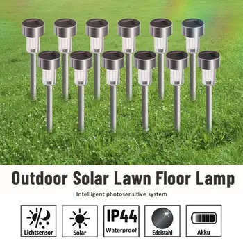 12 Упаковок солнечного садового светильника Уличная лампа на солнечных батареях Lanter Водонепроницаемое ландшафтное освещение для дорожки, украшения газона во внутреннем дворике