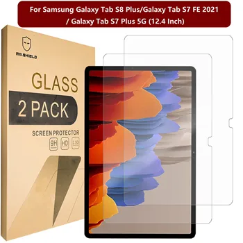 [2 УПАКОВКИ] -Mr.Shield Разработан для Samsung Galaxy Tab S8 Plus / Galaxy Tab S7 FE 2021 / Galaxy Tab S7 Plus 5G (12,4 дюйма)