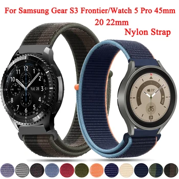 20-22 мм Нейлоновый Браслет для Samsung Galaxy Watch 4/5 Gear S3 Classic/Frontier Watch5 Pro 45 мм 40-44 мм Ремешок Браслет Correa