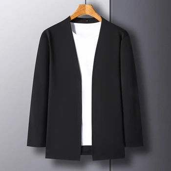 2023 Весна и осень, Новый Мужской модный вязаный кардиган, свитер в корейском простом стиле, модная шаль с V-образным вырезом, повседневный топ