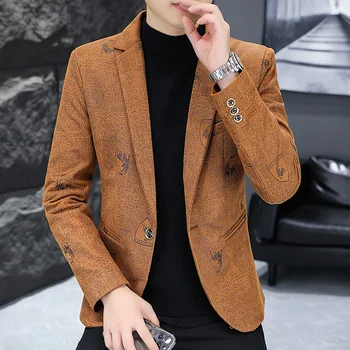 2023 Высококачественная Осенняя мода, новый Маленький костюм с длинным рукавом, мужская Корейская версия красивой подростковой моды, трендовое пальто