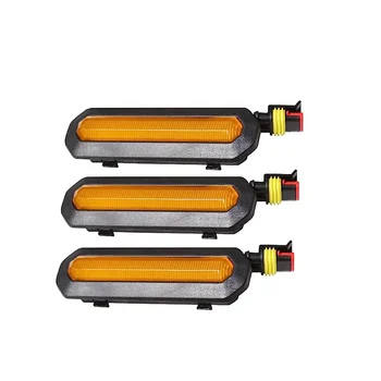 3 шт. передних светодиодных фонарей для решетки радиатора для аксессуаров Ford Bronco 2021 2022 2023 2/4- Комплект ламп для решетки радиатора янтарного цвета