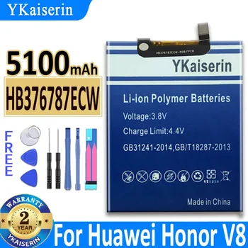 5100 мАч YKaiserin Сменный Аккумулятор Для Huawei Glory Honor V8 KNT-AL10 TL10 20 HB376787ECW Телефон Встроенный Bateria