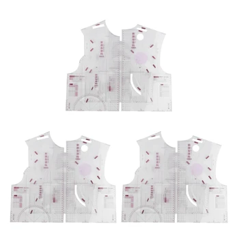 9X Линейка для дизайна модной ткани 1:1, Форма для обрезки, шаблон для рисования одежды для школьников, линейка прототипа одежды
