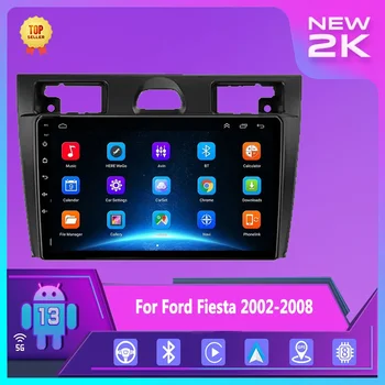Android Автомобильное радио Carplay для Ford Fiesta Mk VI 5 Mk5 2002-2008 Мультимедийный Плеер Навигация Стерео GPS Авто Головное Устройство Без 2Din
