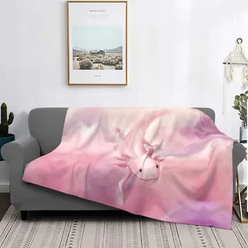 Relaxolotl Милый Расслабляющий Аксолотль на камне Одеяла для постельного белья Дорожный диван Теплое фланелевое одеяло для отдыха с животными и рыбками