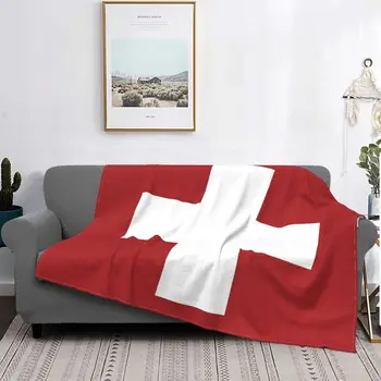 Swiss Cross Red -ультрамягкое одеяло из микрофлиса