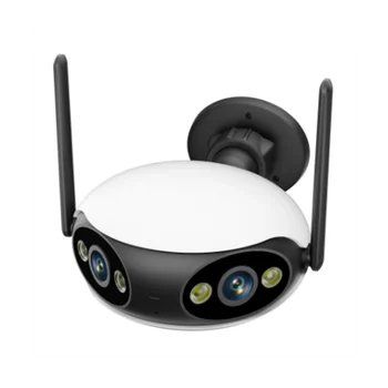 Wifi Наружная камера безопасности 4 Мп со сверхшироким углом обзора 180 ° Обнаружение гуманоидов AI Автоматическое отслеживание Наблюдения Штепсельная вилка ЕС