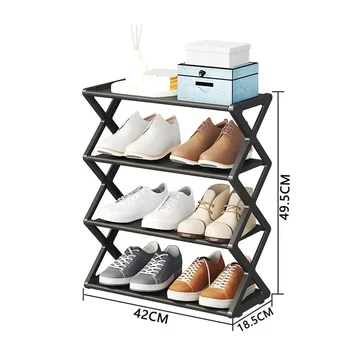 X-образная стойка для обуви Популярная Простая в сборке стойка для обуви из стальных труб, Многофункциональная полка для хранения обуви в студенческом общежитии