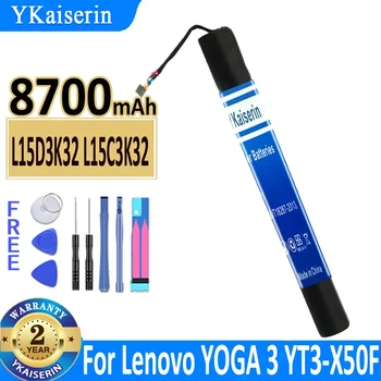 YKaiserin L15D3K32 Аккумулятор для LENOVO для YOGA Tab 3 Tab3 10,1 YT3-X50F 3 YT3-X50M 8700 мАч Аккумулятор + Трек-код