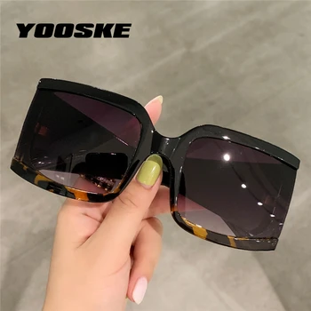 YOOSKE Новые Солнцезащитные очки большого размера, женские Брендовые Дизайнерские Роскошные Квадратные Солнцезащитные очки с градиентом для дам, Очки в большой оправе UV400