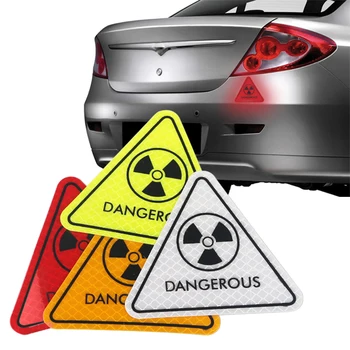 Автомобильные светоотражающие наклейки Треугольная лента с предупреждением о безопасности ночного вождения, наклейка для безопасности автомобильного прицепа, светоотражающая наклейка