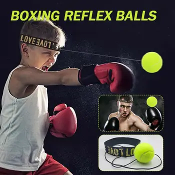 Боксерский рефлекторный мяч, повязка на голову, Санда Боксерский мяч для Муай Тай, мяч для тренировки скорости боя, мяч для реакции, оборудование для фитнеса и бокса