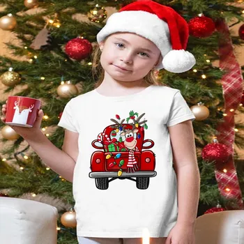 Веселого Рождества, Забавная детская футболка с принтом Гнома, Оленя, Санты, Летняя одежда для девочек, футболка с короткими рукавами для маленьких мальчиков, детская одежда