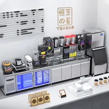 Весь набор оборудования для приготовления чая с пузырьками Дизайн прилавка магазина чая с молоком Оборудование для магазина чая с молоком
