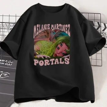 Винтажная футболка Portals Melanie, хлопковая футболка Cry Baby, футболка Portals Moon, топы с короткими рукавами для певицы, уличная мужская одежда