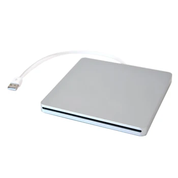 Внешний USB-DVD-чехол для MacBook Pro, жесткий диск SATA, слот для DVD Super Multi, выполнен из алюминия серебристого цвета.
