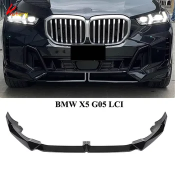 Глянцевая черная кромка переднего бампера для BMW X5 G05 LCI 2023-Из АБС-пластика ярко-черные бамперы MP Car Body Kit Set 4ШТ