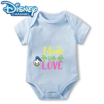 Детская одежда Боди для новорожденных Комбинезон для мальчиков и девочек Disney с Микки Маусом, ползунки с короткими рукавами, комбинезоны от 0 до 12 месяцев
