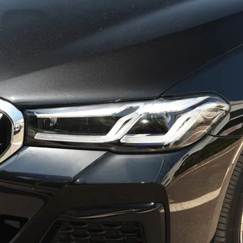 Для BMW 5 серии Facelift G30 G31 2020 2021, тонировка автомобильных фар, дымчато-черная защитная пленка, прозрачные наклейки из ТПУ, аксессуары