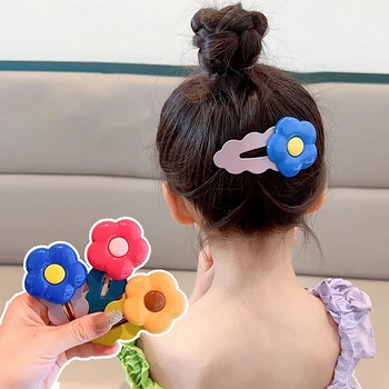 Заколка для челки для девочек Корейская версия детских аксессуаров для волос головной убор открытка для волос для девочек не повредит волосам цветочная заколка для волос