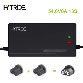 Зарядное Устройство для Литиевой Батареи HYTRIDE 54.6V 8A Зарядное Устройство для Электрического Велосипеда 54.6 V 8A с Разъемом 3P для Зарядного Устройства для Литий-ионного аккумулятора 13S 48V