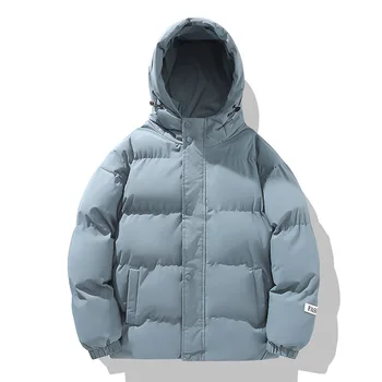 Зима 2023, новая минималистичная корейская версия, пара толстых хлопчатобумажных курток с капюшоном