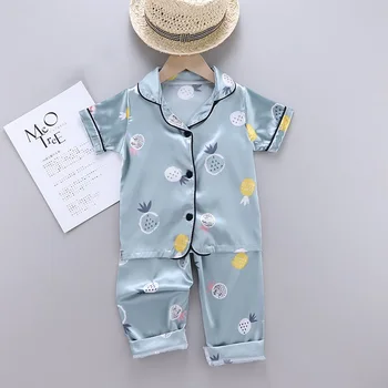 Комплект летней пижамы для малышей - милый мультяшный комплект с коротким рукавом и короткая пижама для мальчиков и девочек