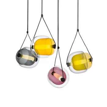Креативный дизайн, Стеклянная Подвесная Люстра, Потолочный светильник для столовой в скандинавском стиле, Светодиодные светильники для домашнего декора спальни