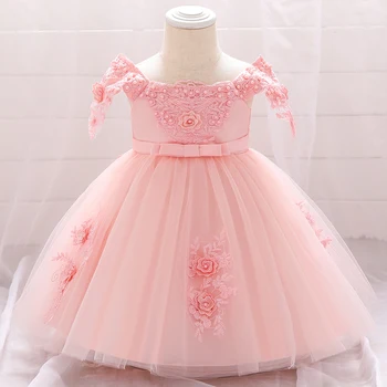 Летнее платье для маленьких девочек, платье для крестин с цветочным узором для маленьких девочек, платья для празднования дня рождения в возрасте 1 года, одежда для новорожденных принцесс