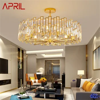 Люстра APRIL Gold Светильники Современный подвесной светильник из хрусталя в виде ветки, домашний светодиодный светильник для украшения столовой