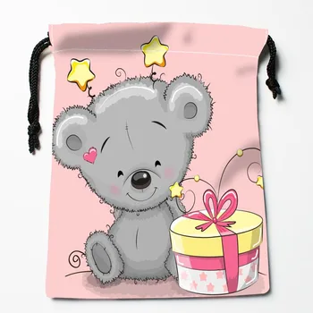 Милый Мультяшный Медведь Drawstring Bag Custom Storage Напечатал Приемную Сумку Тип Сжатия Сумки Размер 18X22cm Сумки Для Хранения 11.11