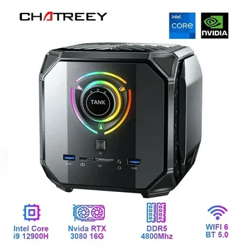 Мини-ПК Chatreey TANK Nvidia 3080 16G Intel Core I9 12900H I7 12700H Игровой Настольный компьютер PCIE 4,0 Wifi 6 BT5.0