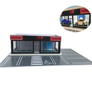 Модель гаража в масштабе 1/64, Диорама, Городское здание, Автомобильная стоянка, фон, модель сцены для показа