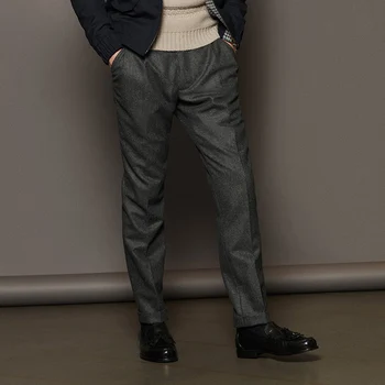 Мужские костюмные брюки, весна и осень, новые деловые темно-серые британские тонкие брюки большого размера