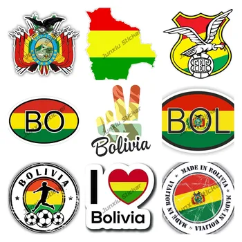 Наклейка на автомобиль с гербом Боливии, наклейка Боливийского БО-БОЛА для автомобиля, Карта Мото, Флаг, Виниловая наклейка, Водонепроницаемые аксессуары для Macbook'а