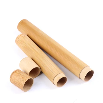 Натуральный экологичный бамбуковый футляр для зубной щетки Многоразовый Бамбуковый портативный дорожный держатель Моющийся бамбуковый футляр без BPA