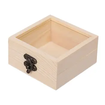 Незаконченная неокрашенная Деревянная коробка с откидной крышкой для рукоделия, Шкатулка для хранения ювелирных изделий своими руками, Коробка для свадебных подарков