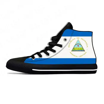 Никарагуа, высокие кроссовки, Мужская Женская повседневная обувь для подростков, парусиновые кроссовки для бега, 3D Принт, Косплей, Дышащая Легкая обувь