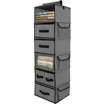 Новый подвесной шкаф-органайзер на 6 полок, складной подвесной шкаф для организации и хранения с 5 съемными ящиками и 6 боковыми карманами