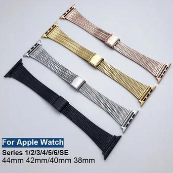 Новый Ремешок Для часов Apple Watch Band Ремешок Из Нержавеющей Стали Металлический Браслет iWatch Series 1 2 3 4 5 6 SE 44мм 42мм 40мм 38мм ремешки