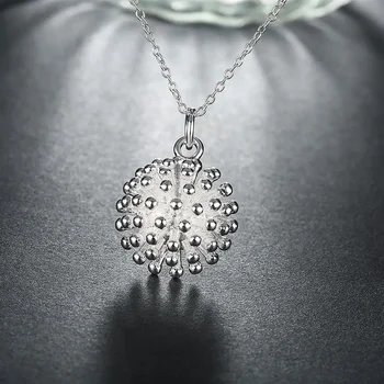 Ожерелье с подвеской фейерверк из стерлингового серебра 925 пробы для женщин 18 дюймов модные вечерние свадебные аксессуары Ювелирные изделия Рождественские подарки