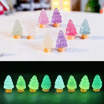 Очаровательные Мультяшные Миниатюры Рождественской елки, мини-Серебристые Рождественские украшения, Аксессуары для микроландшафтного снежного пейзажа своими руками