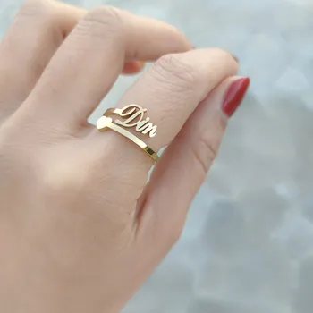 Персонализированное кольцо с именем Love Heart Настраиваемые на Заказ Ошейники Персонализированное кольцо-букетик Индивидуальные Подарки-кольца